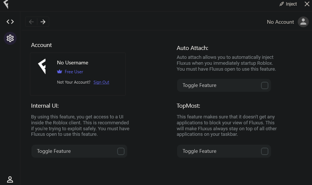 Fluxus Executor interface screen shots 3.